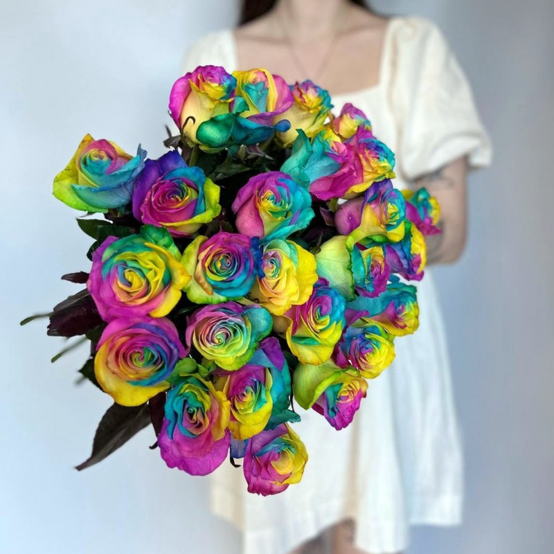  радужная роза Rainbow Кишинев 